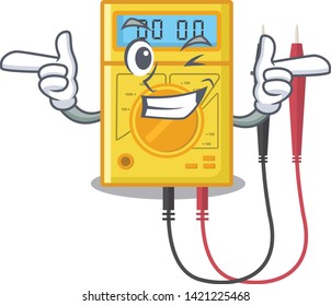 Wink digital multimeter isolated with the character
