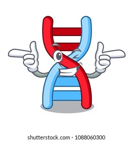 Wink dna molecule character cartoon