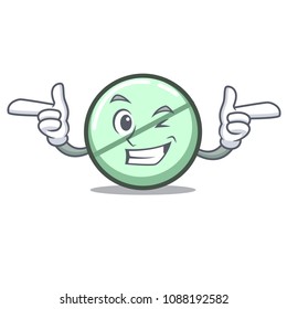 Wink drug tablet character cartoon