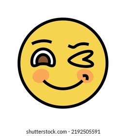 wink emoji color icon vector. wink emoji sign. isolated symbol illustration