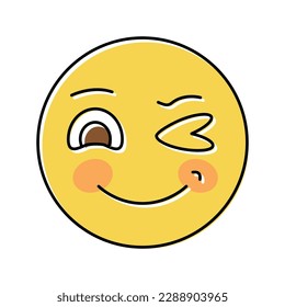 wink emoji color icon vector. wink emoji sign. isolated symbol illustration