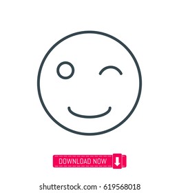 Wink emoji icon, vector