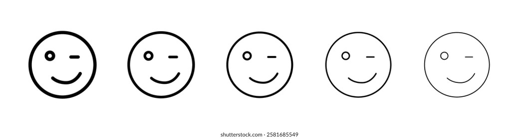 Wink emoji icon Vector logo sign