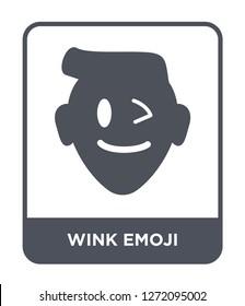 wink emoji icon vector on white background, wink emoji trendy filled icons from Emoji collection, wink emoji simple element illustration