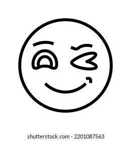 wink emoji line icon vector. wink emoji sign. isolated contour symbol black illustration