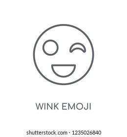 Wink emoji linear icon. Modern outline Wink emoji logo concept on white background from Emoji collection. Suitable for use on web apps, mobile apps and print media.