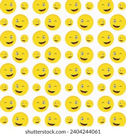 Wink emoji pattern design colorful abstract vector illustration background