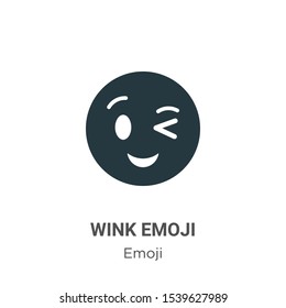 Wink Emoji Vector Icon On White Background. Flat Vector Wink Emoji Icon Symbol Sign From Modern Emoji Collection For Mobile Concept And Web Apps Design.