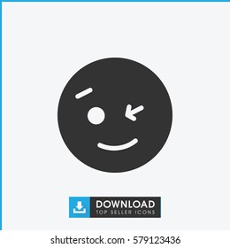 wink emoticon icon illustration isolated vector sign symbol