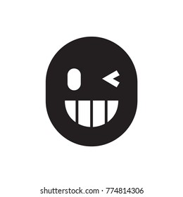 wink emoticon icon illustration isolated vector sign symbol