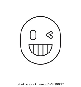 wink emoticon icon illustration isolated vector sign symbol
