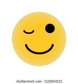 Wink emoticon of rounded square face icon vector icon. Simple element illustration. Wink emoticon of rounded square face symbol design. Can be used for web and mobile.