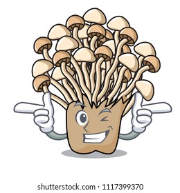 Wink enoki mushroom character cartoon