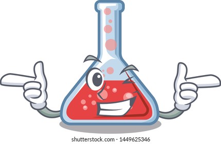 Wink erlenmeyer flask in the character shape