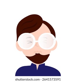 Wink expression face head illustration . vector 