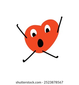 wink eyes heart character . mascot heart variant exspression
