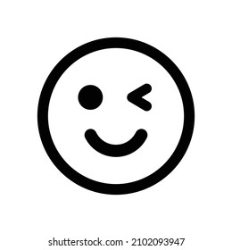 Wink eyes with smiley face icon vector illustration. svg