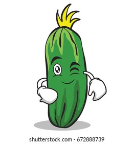 Wink face cucumber character cartoon collection