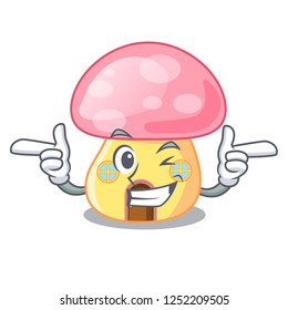 Wink fairy House mushroom on a cartoon