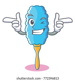 Wink feather duster character cartoon