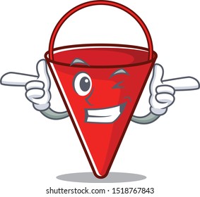 Wink fire bucket isolated with the cartoon