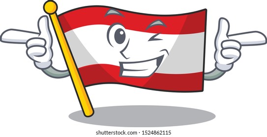 Wink flag austria flying at cartoon pole