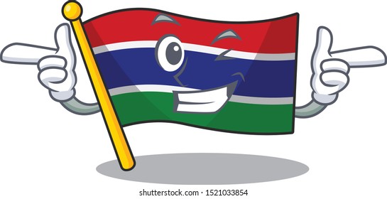 Wink flag gambia mascot shape the character