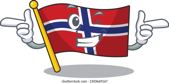 Wink flag norway isolated in the mascot