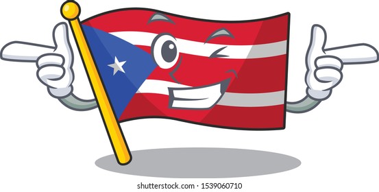 Wink flag puerto rico with the character