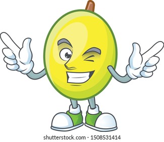 Wink fresh gomortega cartoon on white background