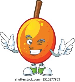 Wink fresh jocote character mascot in cartoon