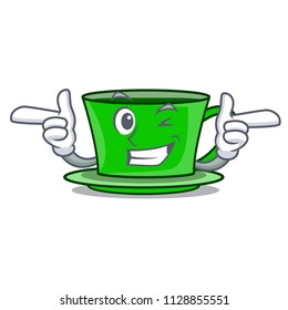 Wink green tea character cartoon