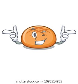 Wink Hamburger Bun Character Cartoon