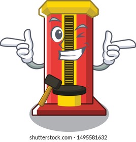 Wink hammer game machine in the cartoon