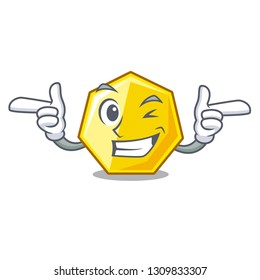 Wink heptagon isolated with in the mascot