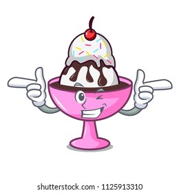 Wink ice cream sundae character cartoon