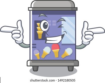 Wink ice cream vending machine isolated the cartoon