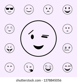 wink icon. Emoji icons universal set for web and mobile