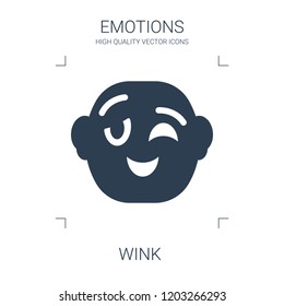 wink icon. high quality filled wink icon on white background. from emotions collection flat trendy vector wink symbol. use for web and mobile
