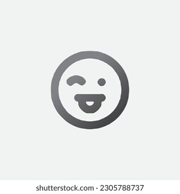 Wink Icon Vector Editable Shape