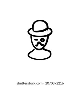 wink icon in vector. Logotype - Doodle
