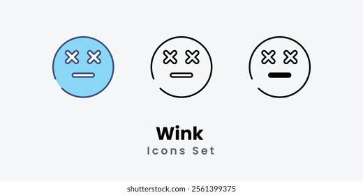 Wink Icons thin line and glyph vector icon stock illustration