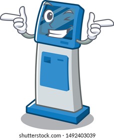 Wink information digital kiosk with in cartoon shape