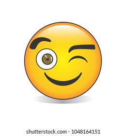 Wink Isolated Emoji Vector