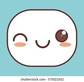 wink kawaii icon image vector illustration design 