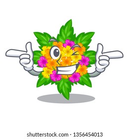 Wink lantana flowers stick on cartoon stem