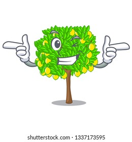 Wink lemon tree isolated with the mascot