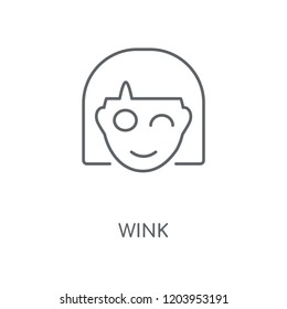 Wink linear icon. Wink concept stroke symbol design. Thin graphic elements vector illustration, outline pattern on a white background, eps 10.