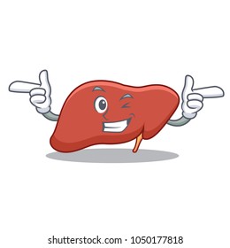 Wink liver character cartoon style