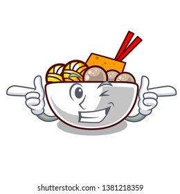 Wink meatball in the a mascot shape